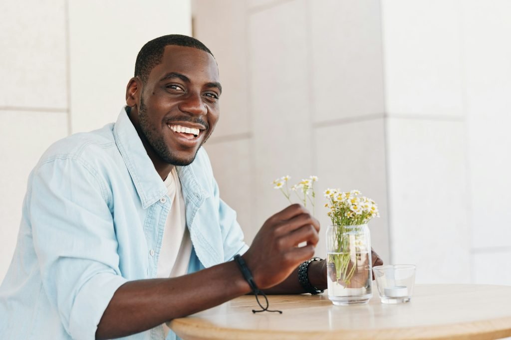 Man american young happy black person lifestyle african male smile portrait adult